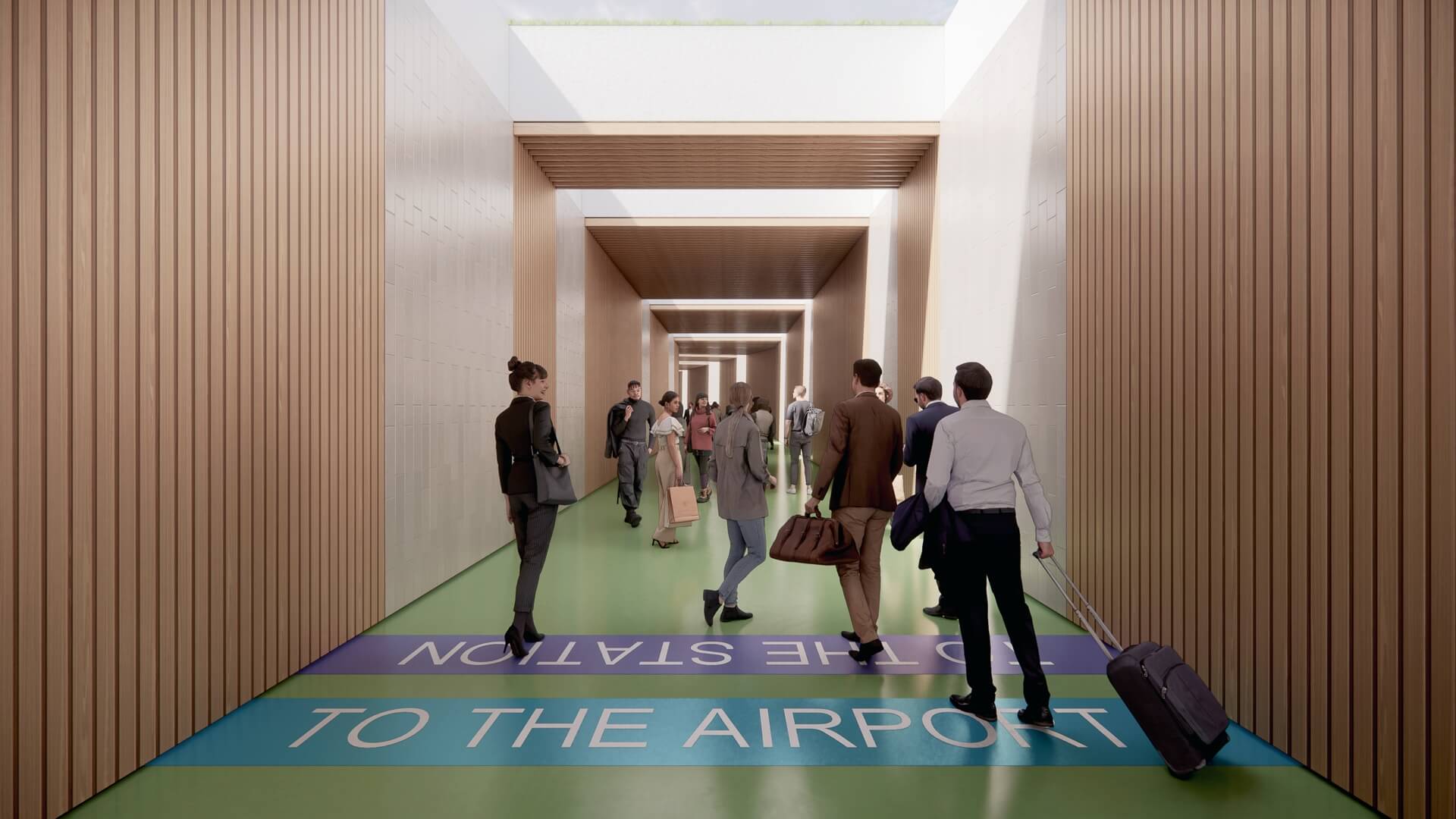 Tunel stacja, terminal główny wizualizacja