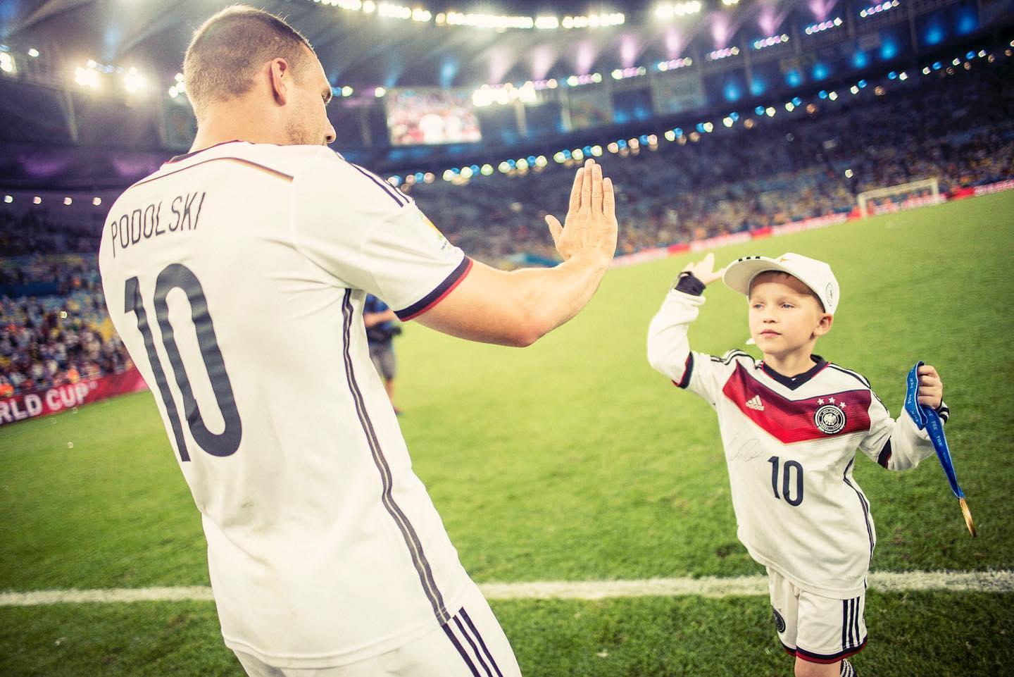 Lukas Podolski z synem