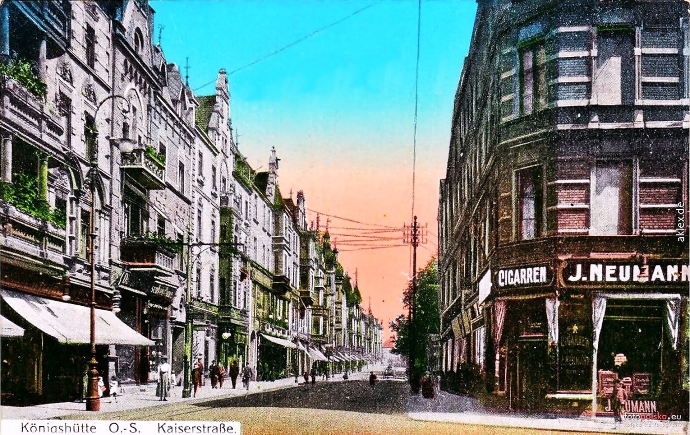 Chorzów, przyszła ulica Wolności, rok 1915