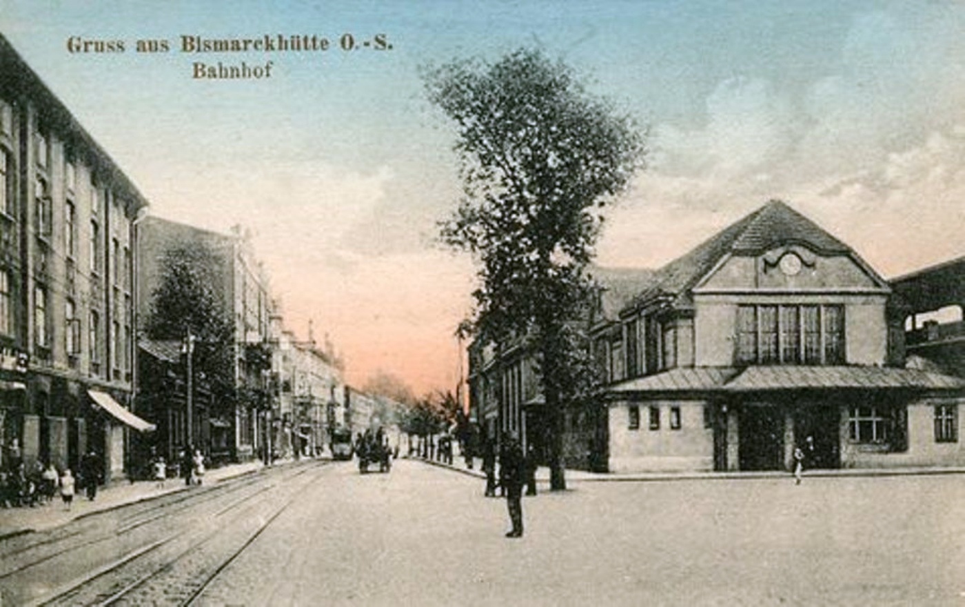Chorzów Armii Krajowej 1918 widok na dworzec