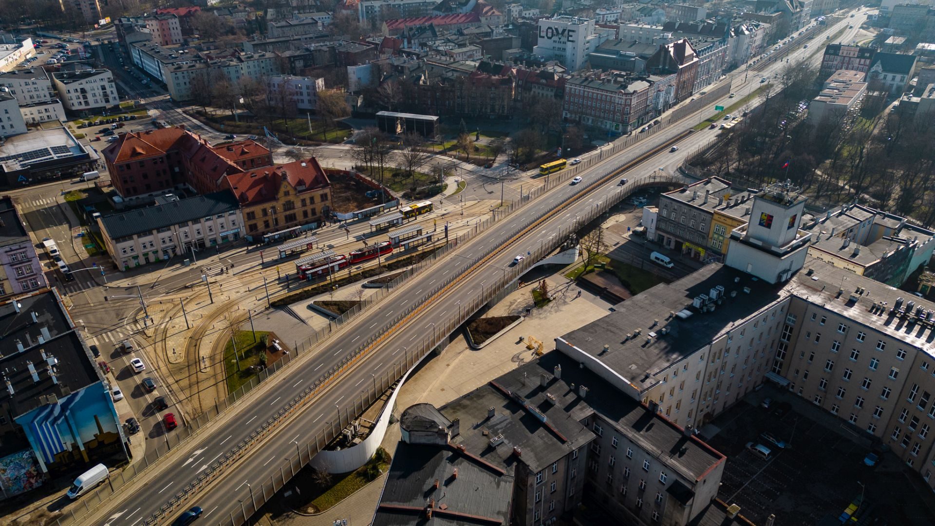 Chorzow prace na linii kolejowej i tramwajowej