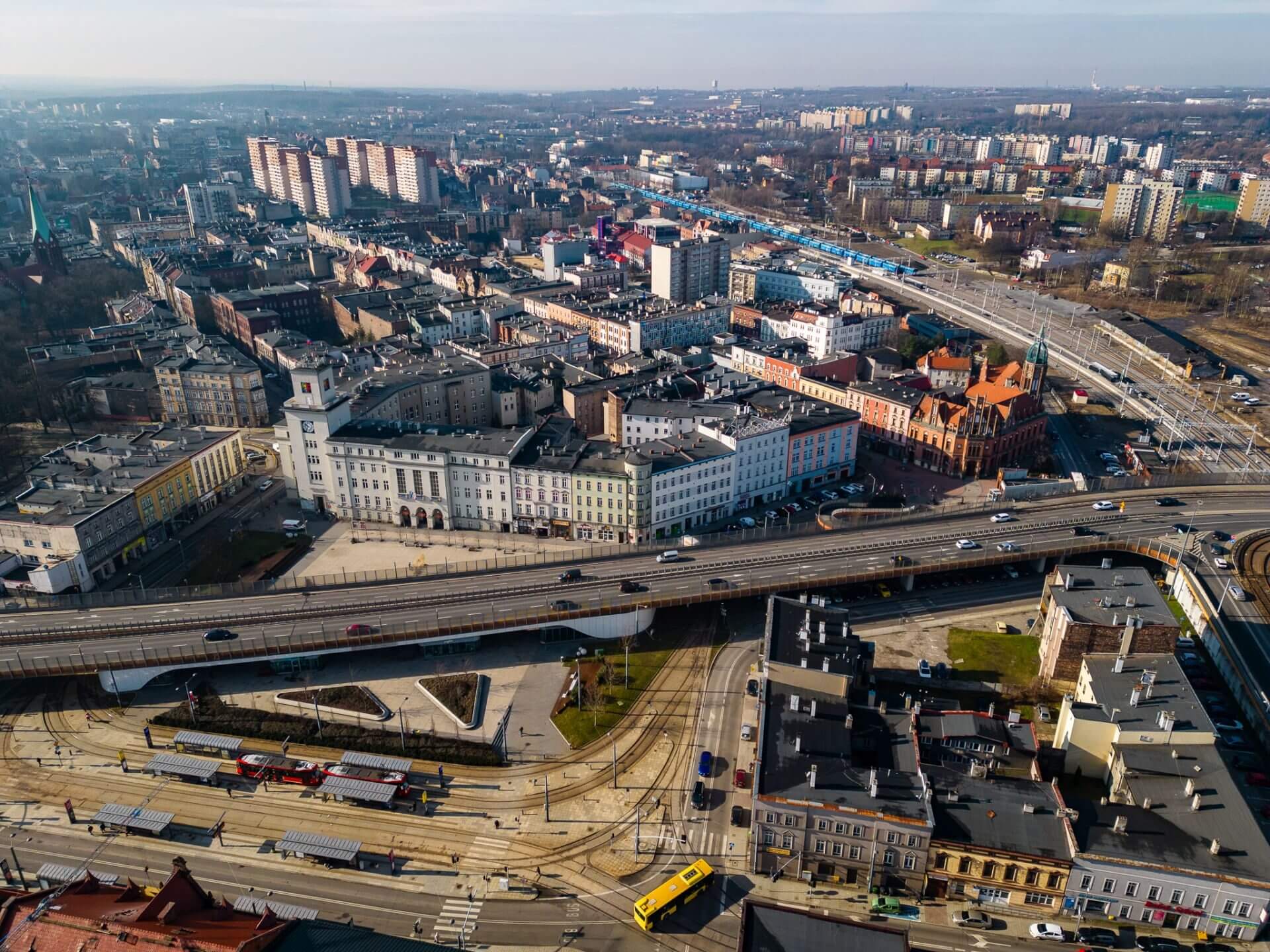 Chorzow prace na linii kolejowej i tramwajowej
