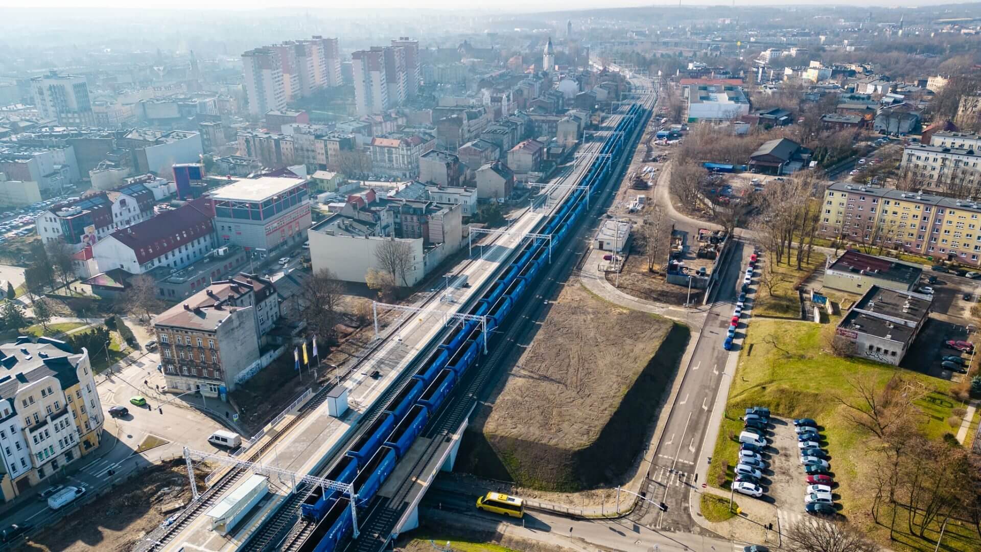 Chorzow prace na linii kolejowej i tramwajowej