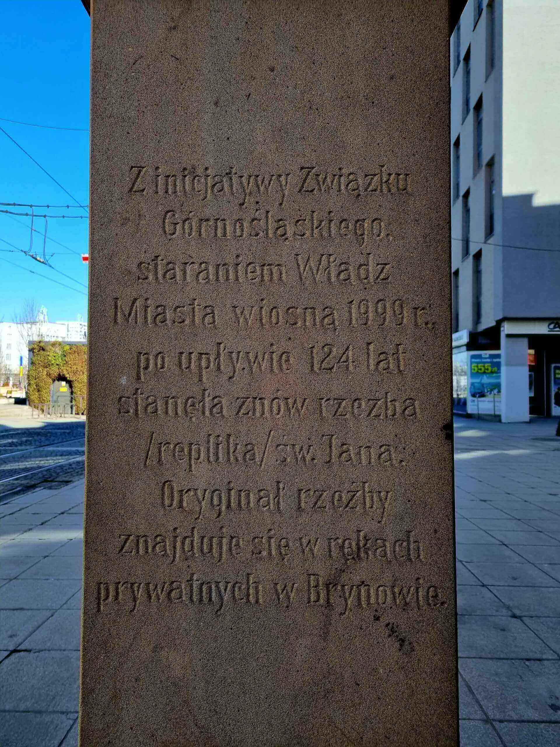 Figura św. Jana w obecnej lokalizacji