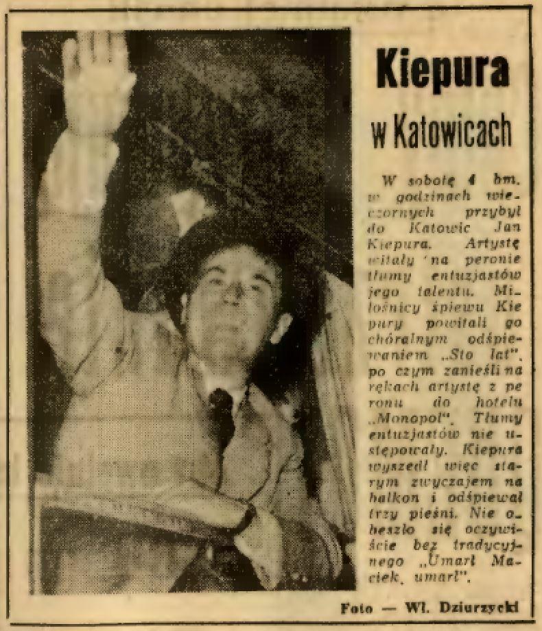Jan Kiepura ponownie w Katowicach, rok 1958