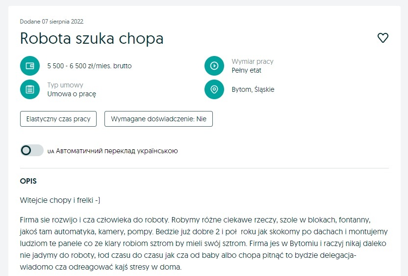 Oferta pracy po śląsku