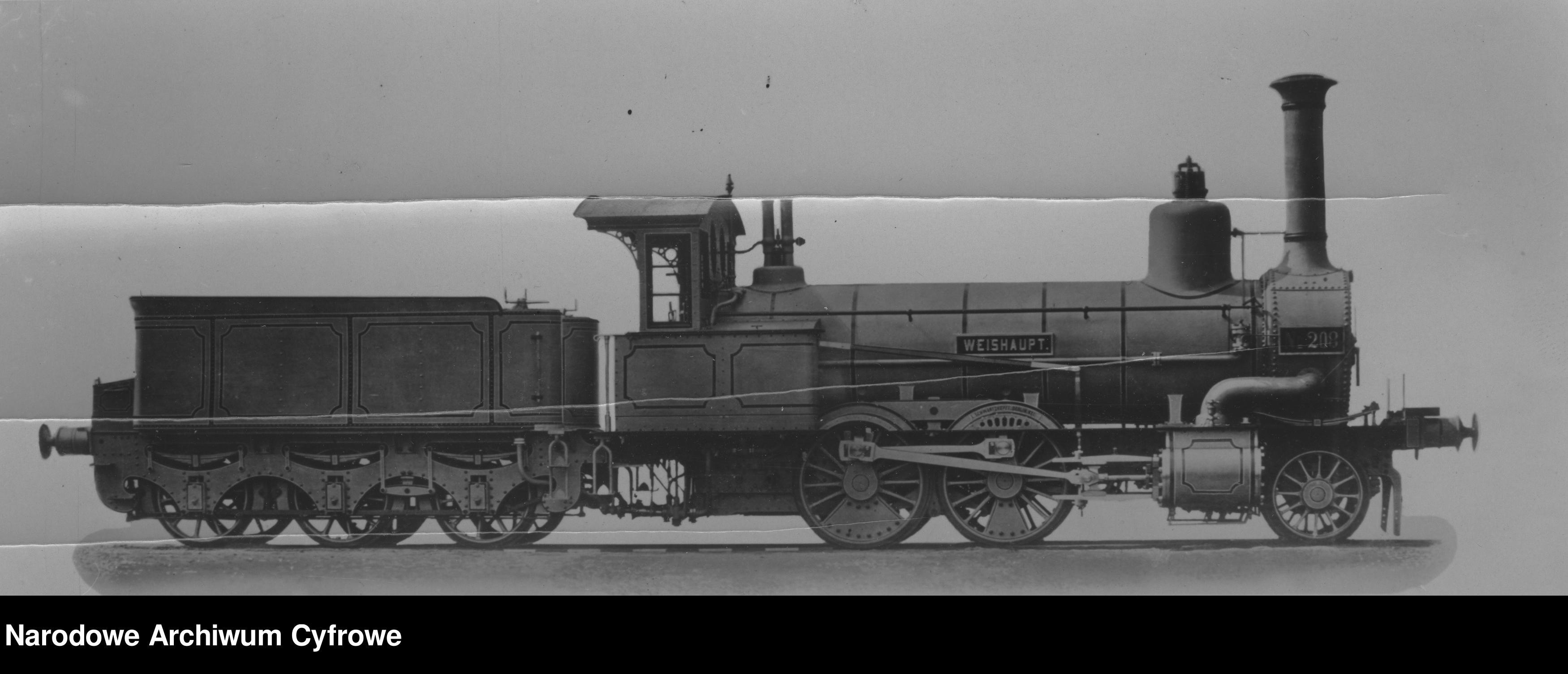 Pierwsza niemiecka lokomotywa parowa z 1867 r.