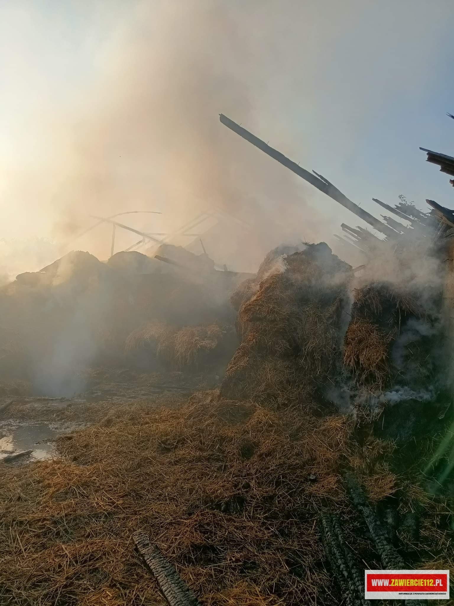 Pożar obory w Kidowie1