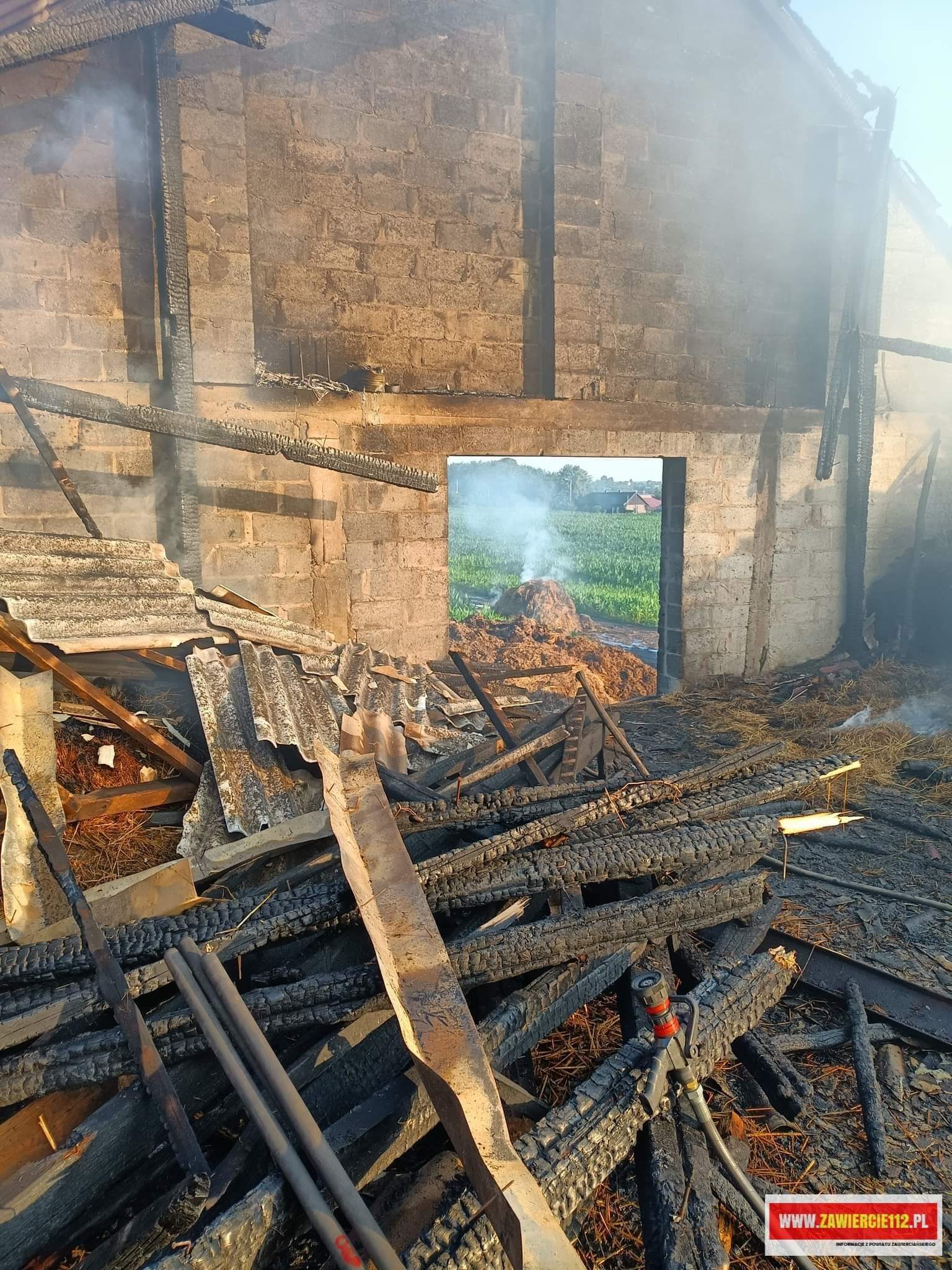 Pożar obory w Kidowie5
