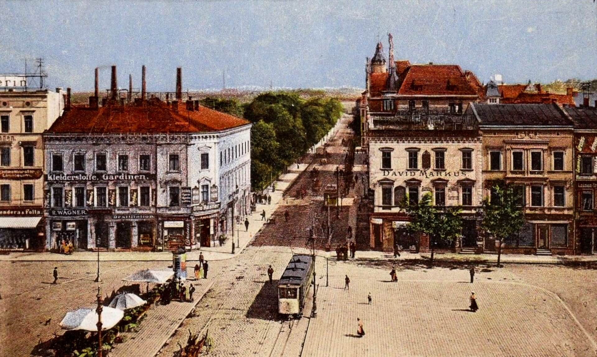Część rynku w Katowicach, przełom XIX i XX wieku