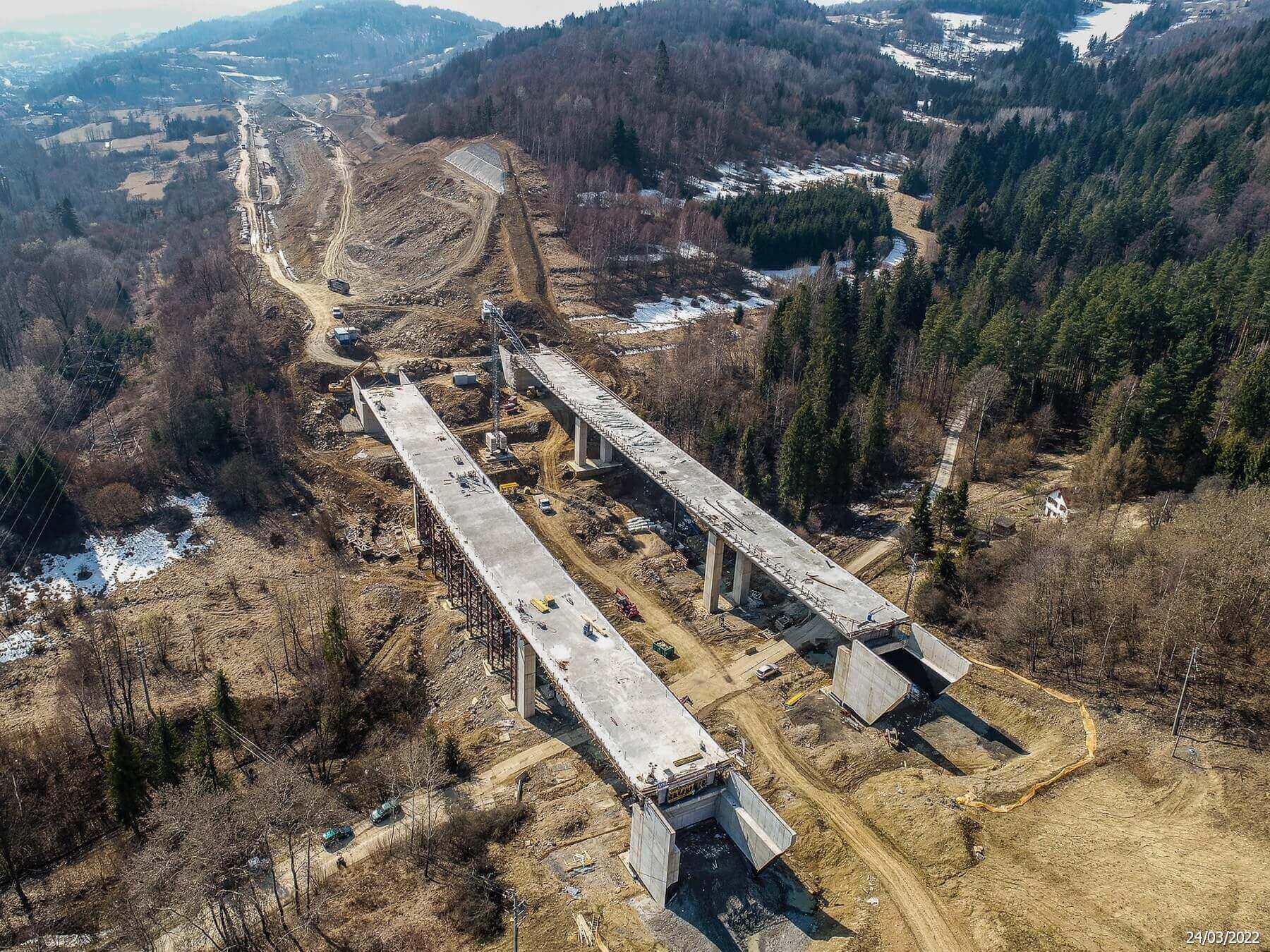 S1 w Beskidach: estakada, ul. Za Groniem