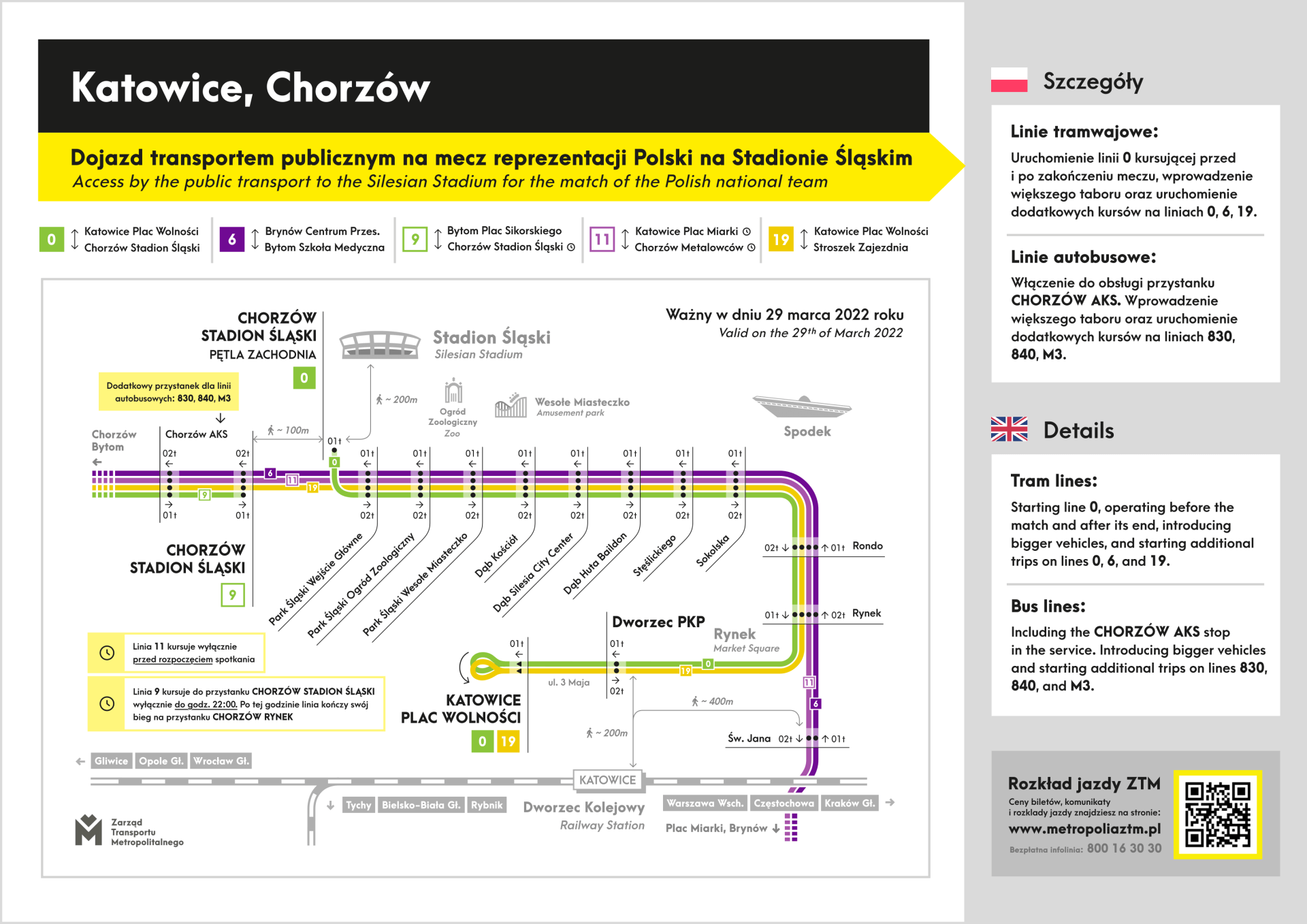 Schemat dojazdu tramwajem na mecz Polska-Szwecja