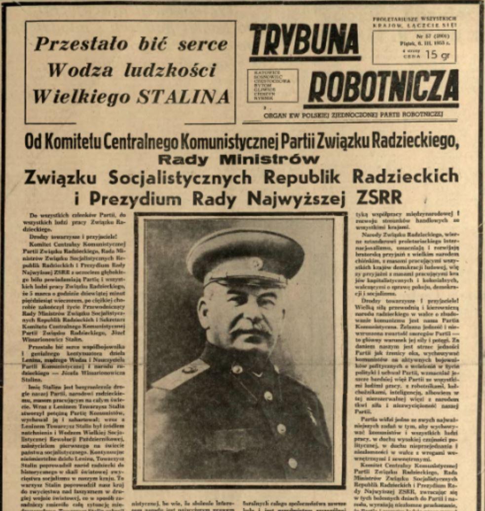 Stalin zmarł 5 marca 1953 roku