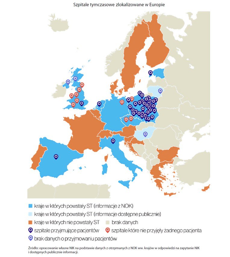 Covidowe szpitale tymczasowe w Europie