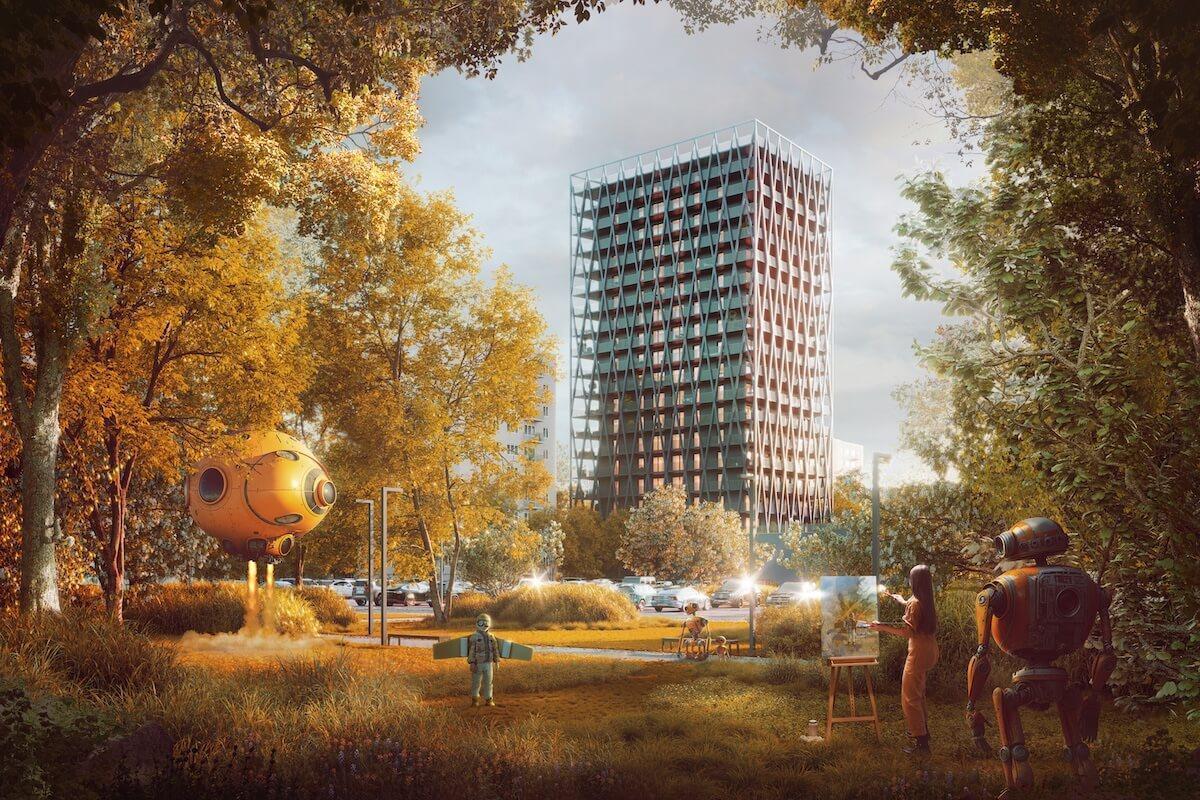 Wizualizacje najwyższego budynku w Chorzowie