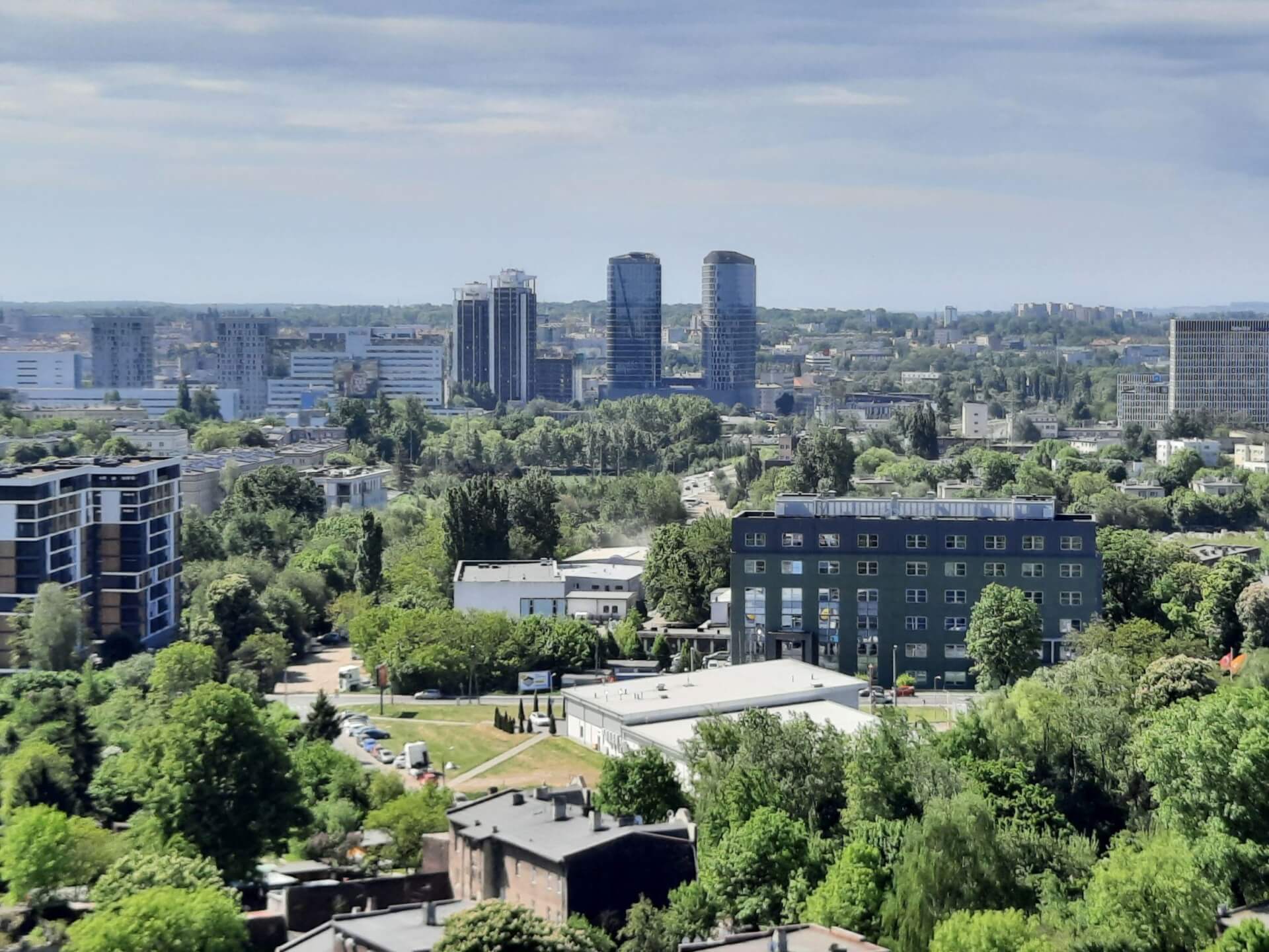Widok z dachu biurowca DL Tower Katowice