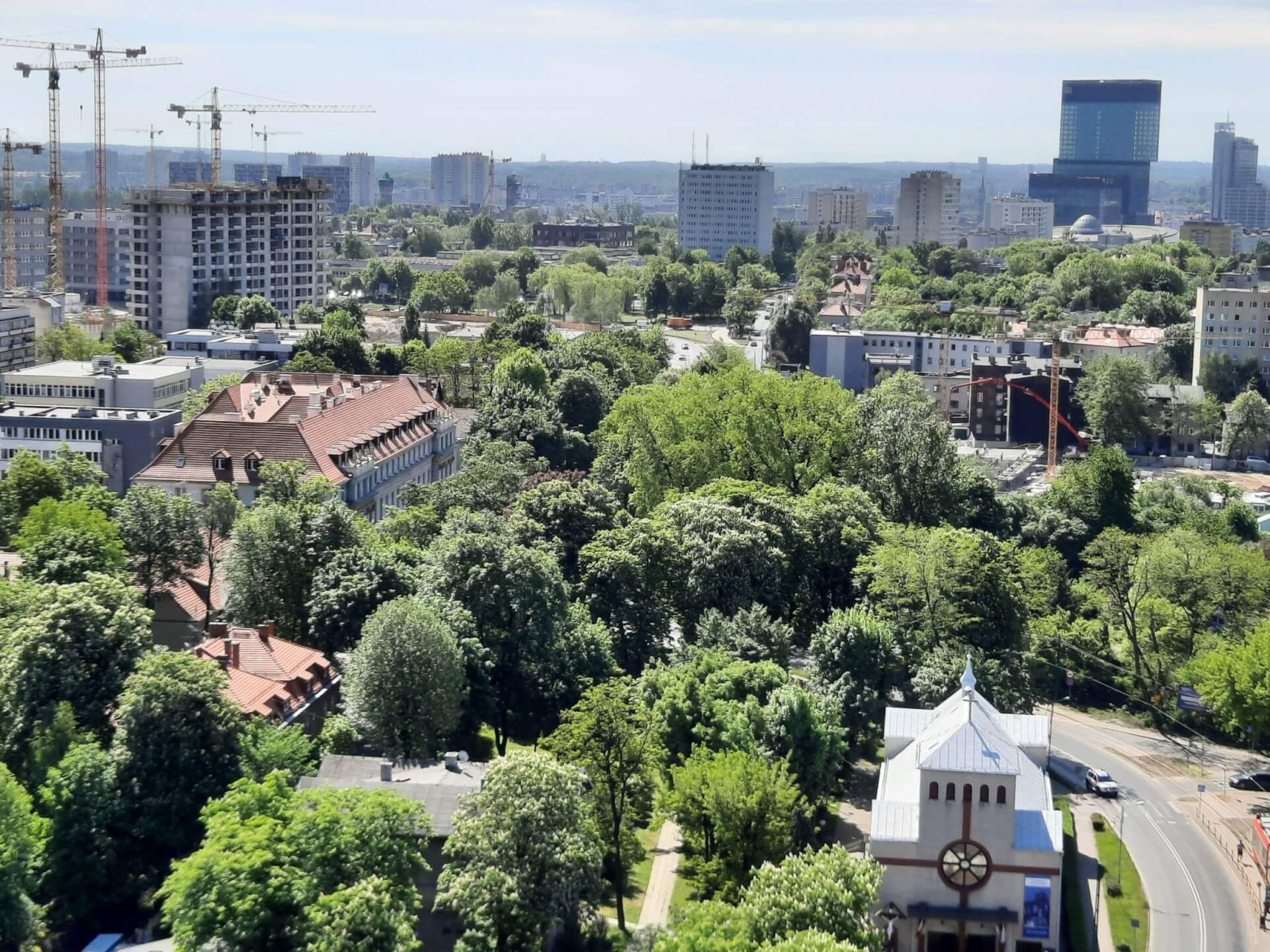 Widok z dachu biurowca DL Tower Katowice