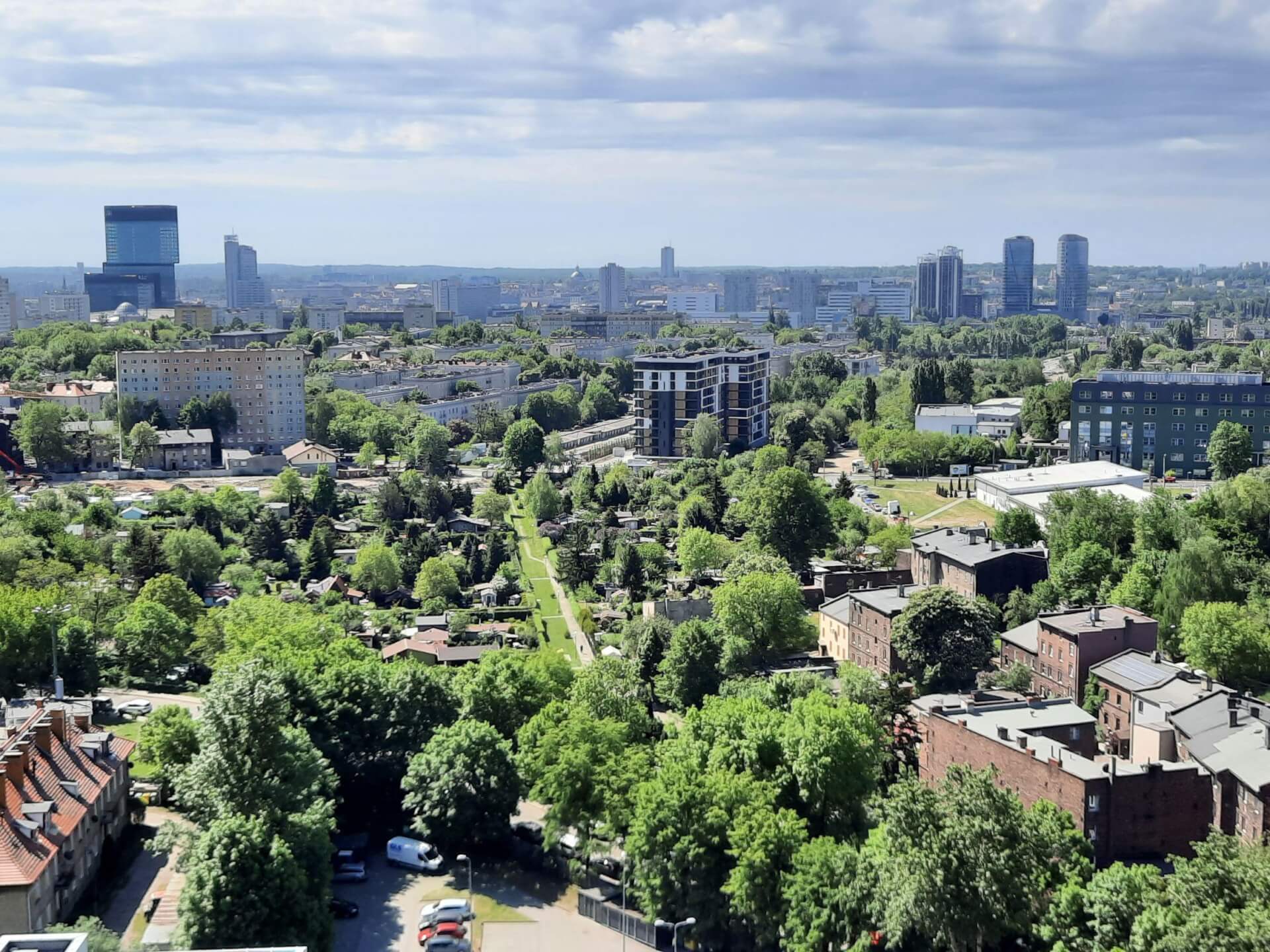 Widok z dachu biurowca DL Tower Katowice