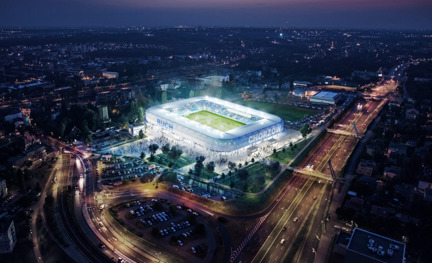 Wizualizacja nowego stadionu Ruchu Chorzów