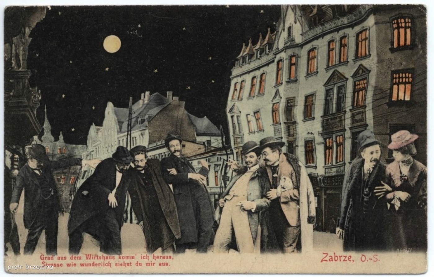 Zabrze ul Wolności 1907 1910 pocztówka