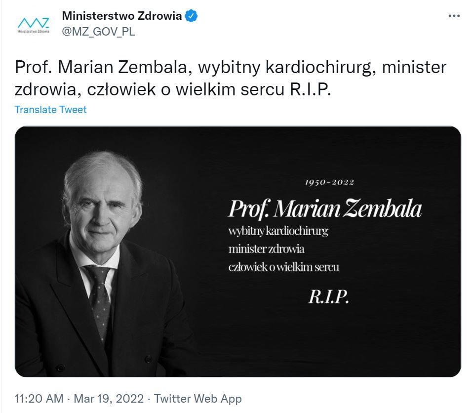 Zembala Ministerstwo Zdrowia