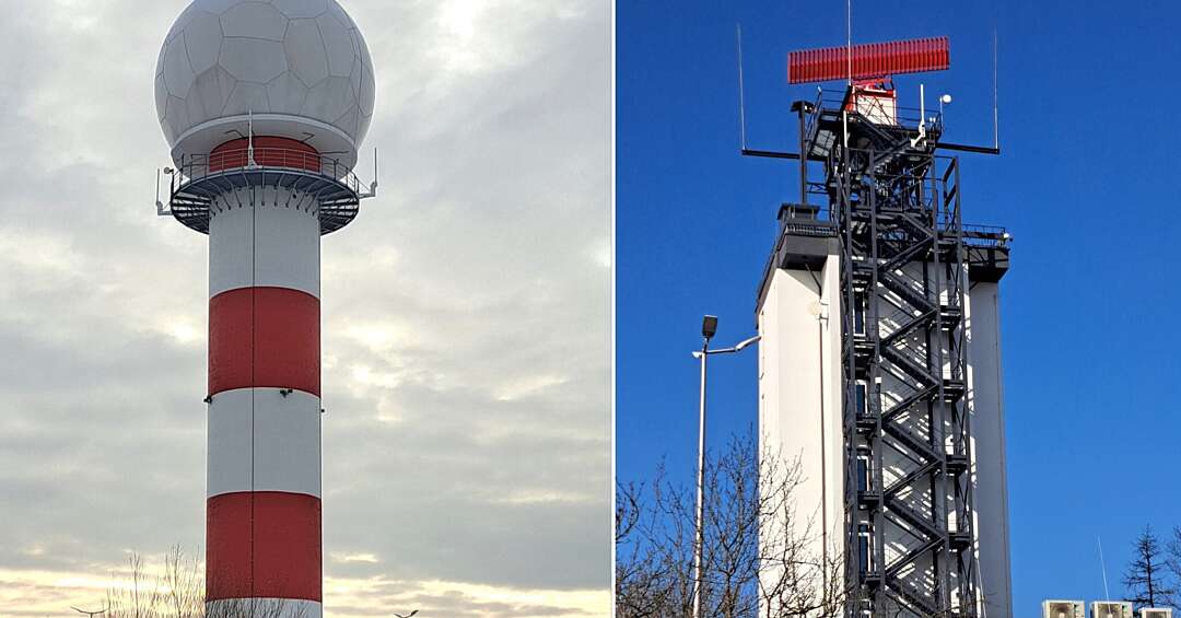 Nowy radar dozorowania ruchu lotniczego niedaleko Katowice Airport już pracuje! Wieżę radiolokacyjną widać z autostrady A1