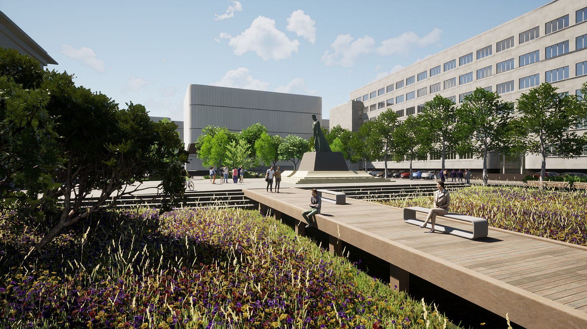 Wizualizacja placu Sejmu Śląskiego ZZM Wizualizacja placu Sejmu Śląskiego ZZM