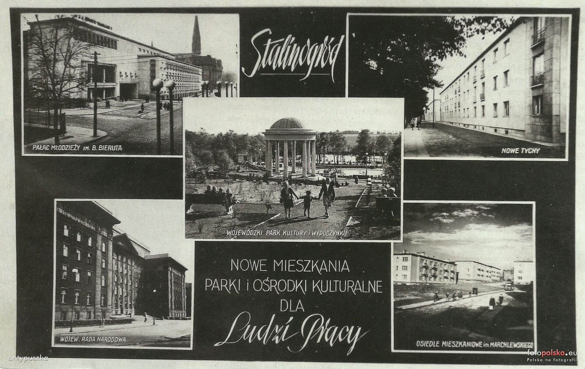 Widokówka ze Stalinogrodu Widokówka ze Stalinogrodu