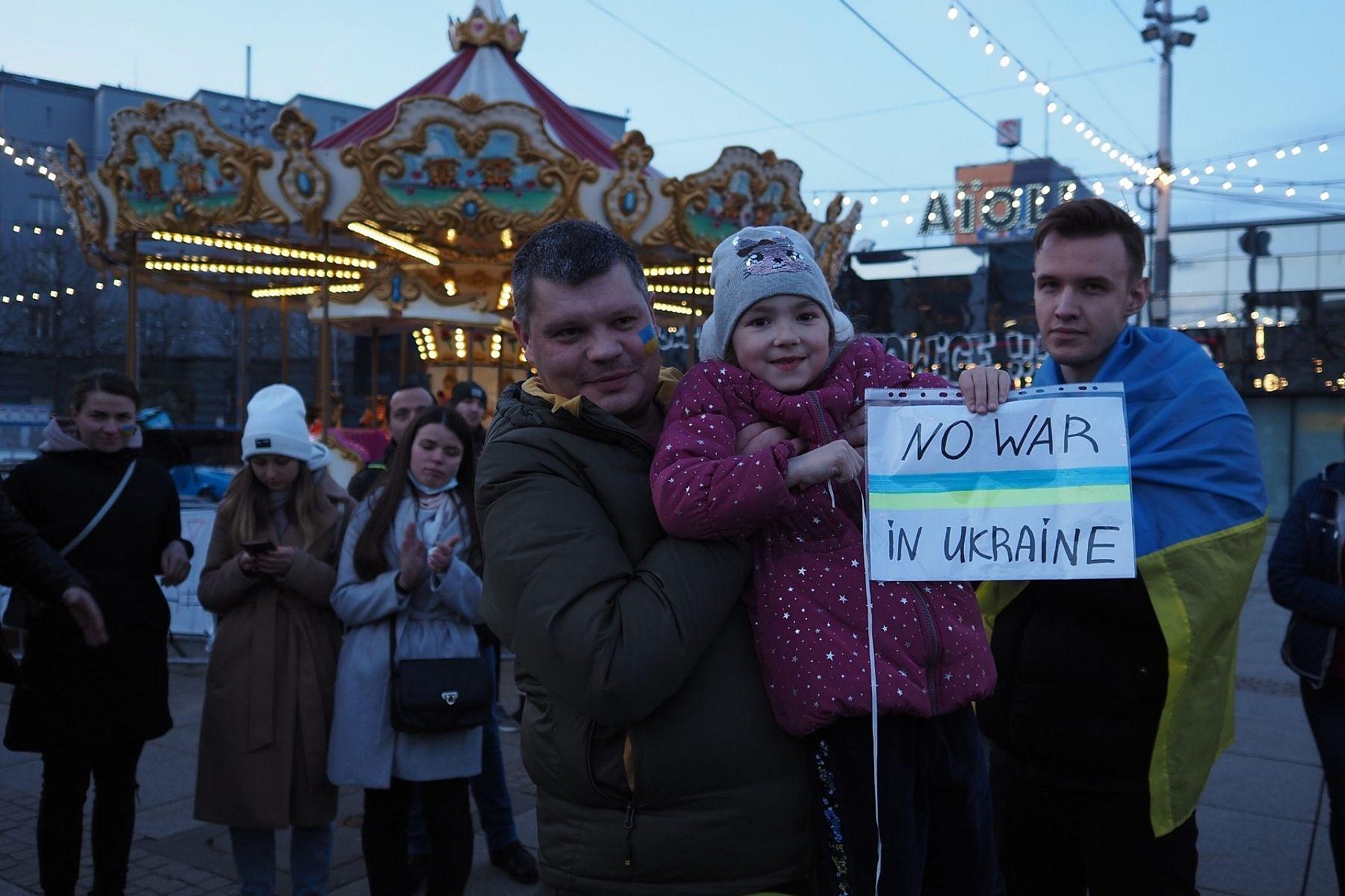 Protest Ukraińców na rynku w Katowicach Protest Ukraińców na rynku w Katowicach