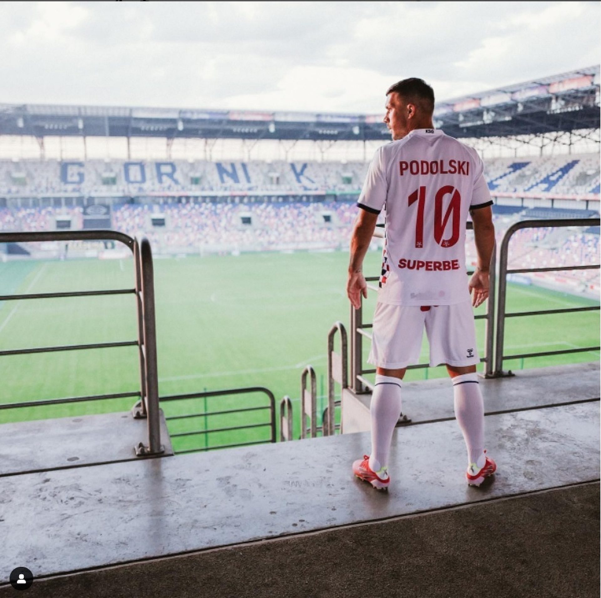 Łukasz Podolski na stadionie Górnika Zabrze Łukasz Podolski na stadionie Górnika Zabrze