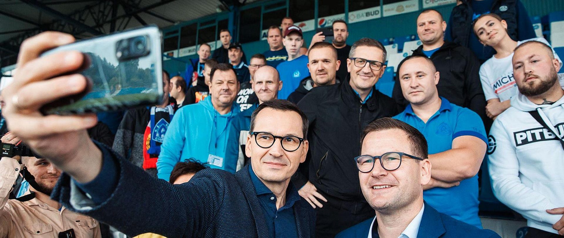 Mateusz Morawiecki na stadionie Ruchu Chorzów Mateusz Morawiecki na stadionie Ruchu Chorzów
