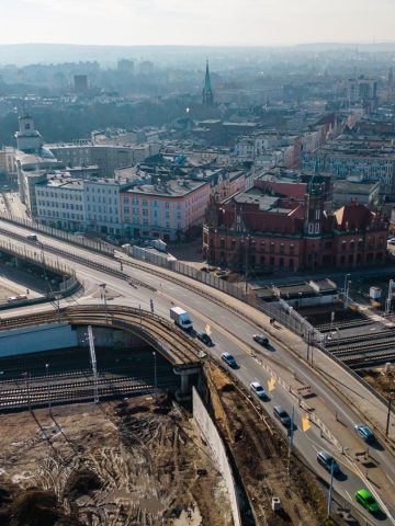 Chorzow prace na linii kolejowej i tramwajowej Chorzow prace na linii kolejowej i tramwajowej