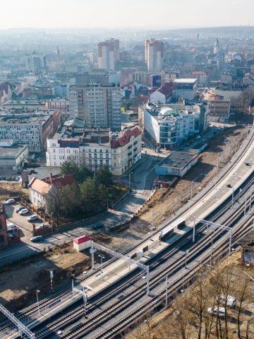 Chorzow prace na linii kolejowej i tramwajowej Chorzow prace na linii kolejowej i tramwajowej