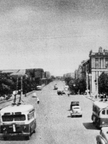 Ulica w Stalinie, lata 50. XX wieku Ulica w Stalinie, lata 50. XX wieku