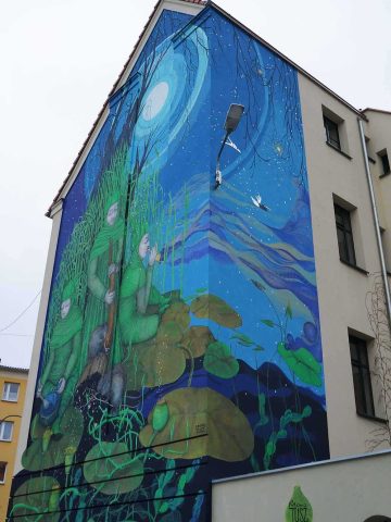 Mural w Raciborzu autorstwa Mony Tusz Mural w Raciborzu autorstwa Mony Tusz