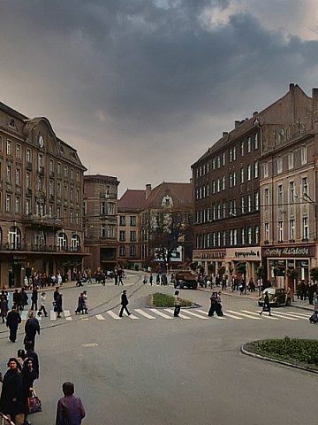 Plac Kościuszki w Bytomiu przed wyburzeniem Plac Kościuszki w Bytomiu przed wyburzeniem
