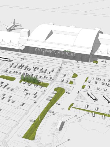 Zieleń przy lotnisku w Pyrzowicach Zieleń przy lotnisku w Pyrzowicach