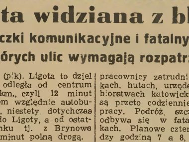 Ligota i jej problemy. Jak tu było ponad 70 lat temu? Fragment artykułu o Ligocie z 1951 r.
