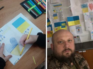 Żołnierze podziękowali dzieciom ze Śląska za wsparcie Ukraina. Kartki od dzieci ze Śląska