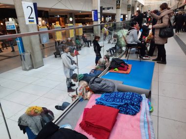 Rodziny z Ukrainy koczują na dworcu PKP w Katowicach 2 Dworzec PKP Katowice 9 marca 2022