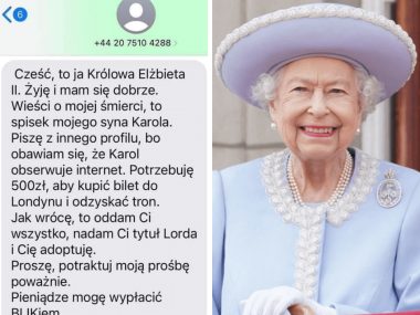 Oszuści podają się za Królową Elżbietę i proszą o pieniądze Królowa Elżbieta nowy rodzaj oszustwa