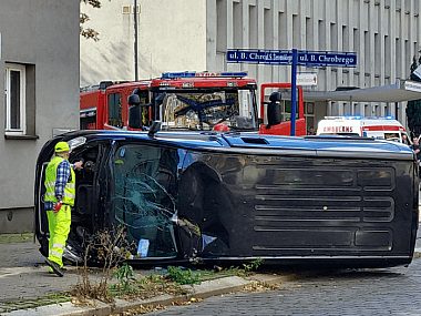 Bytom. Poważne zdarzenie drogowe na ulicy Żeromskiego Zdarzenie w Bytomiu