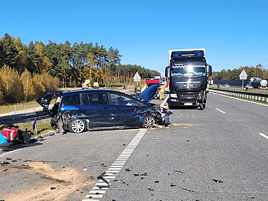 Ożarowice. Wypadek na autostradzie A1. Są osoby poszkodowane Wypadek na A1 w okolicy Pyrzowic