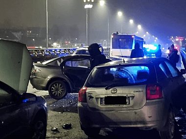 Karambol na wiadukcie DK94 w stronę Miechowic Wypadek Bytom
