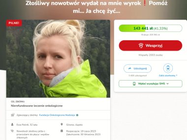 Zostało leczenie paliatywne, albo droga terapia w Niemczech Ewa zrzutka