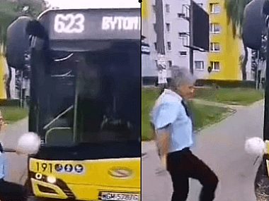 Kierowca autobusu w przerwie wykonał pokaz żonglerski Kierowca autobusu Bytom