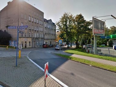 Zamknięty zjazd z ul. Katowickiej w Chorzowie Chorzów Katowicka Chopina