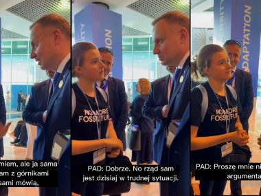 Prezydent Duda poległ na węglu w konfrontacji z aktywistką Dominika Lasota i Andrzej Duda