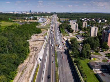 Na węźle Giszowiec przejezdne dwa pasy w każdą stronę Węzeł Giszowiec, Katowice