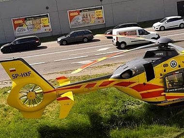 Przy ulicy Mysłowickiej na Giszowcu lądował helikopter LPR Heliktoper LPR lądował na Giszowcu